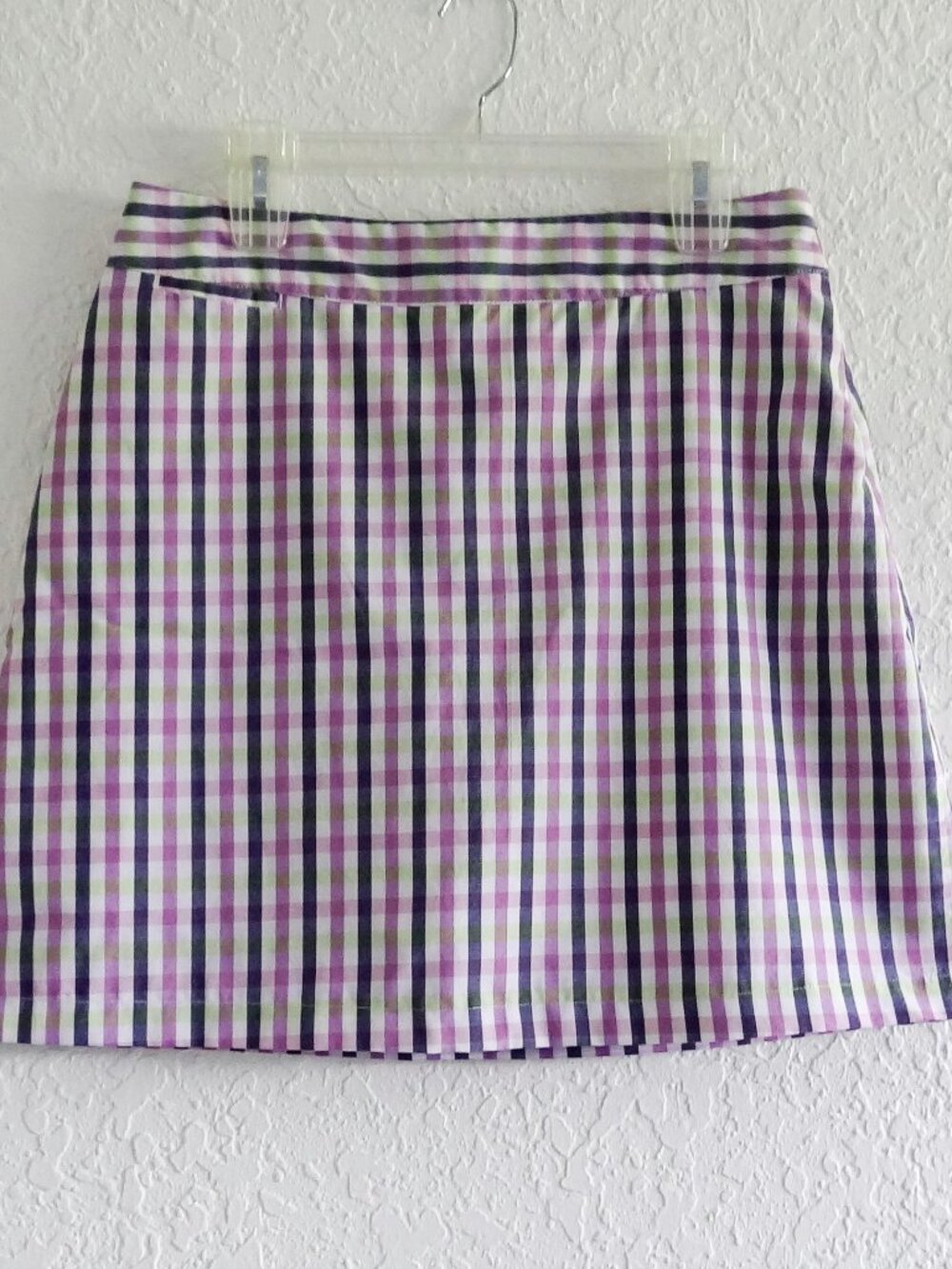 ALLYSON WHITMORE Golf Women's Size 10 Plaid Skirt Skort Purple Navy Lime White